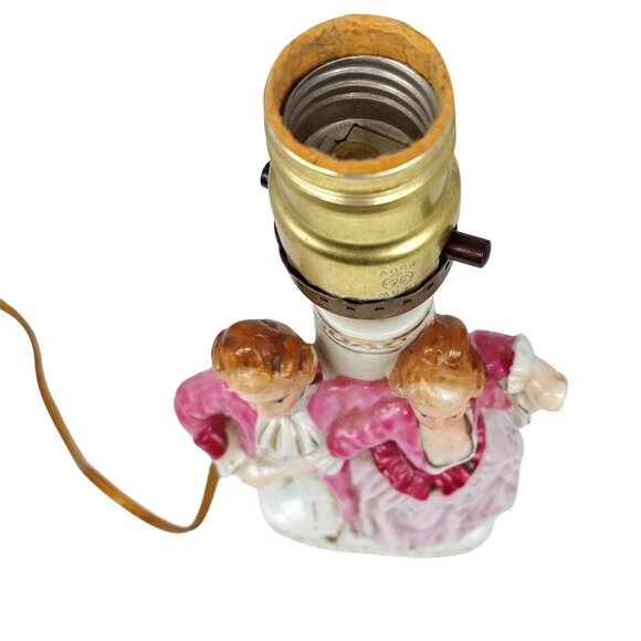 Vintage Glazed Gilded Porcelain Lamp, Table Lighting Decor, Classic French Victo - Picture 7 of 7